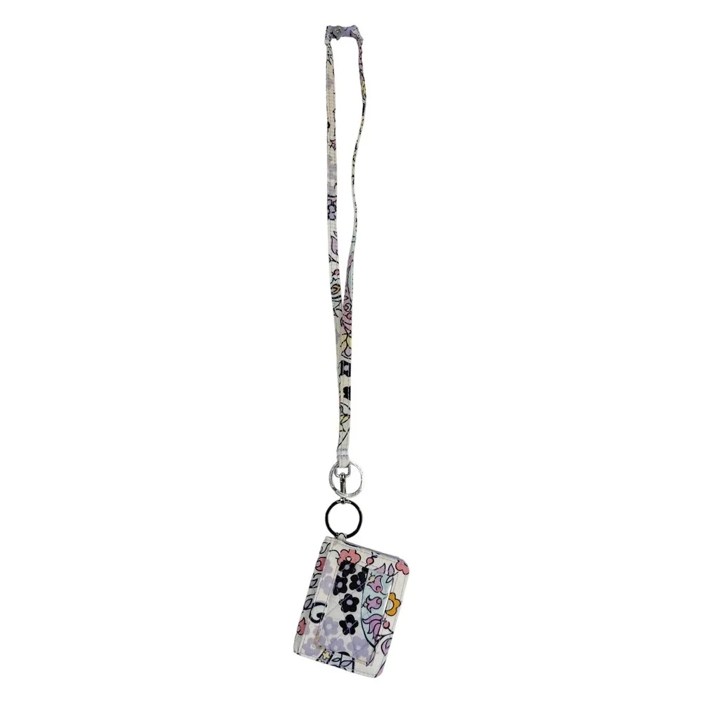 Vera Bradley Quilted‎ Floral ID Card Holder Lanyard Keychain Wallet Pouch